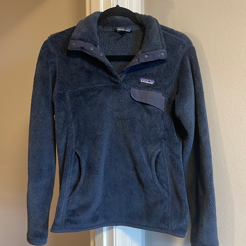 Patagonia Women's Re-Tool Snap-T Fleece Pullover Navy - Picture 2 of 6